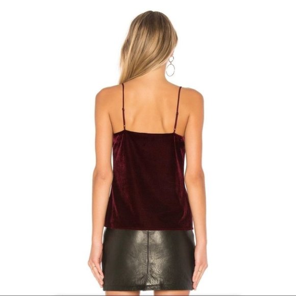 Revolve L'Academie Velvet Cami Blouse Top Button Front Red Size  Small - Picture 12 of 12